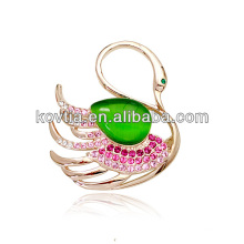 China wholesale brooch gold opal jewelry brooches elegant swan shape clothing accessories